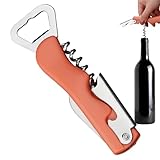 Manueller Weinöffner, Flaschenöffner aus Edelstahl | Multifunktionaler Weinöffner aus Edelstahl | Flaschenöffner aus Metall, trager Weinschlüssel für Zuhause, Picknick, Camping