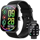 Smartwatch Damen Herren, Smartwatches 1,96'' Fitness Tracker Laufen, Telefonfunktion Smart Watch, 100+ Sportmodi Schrittzähler/Pulsuhr/Fitnessuhr/Schlaftracker, IP68 Wasserdicht Sportuhr Bluetooth
