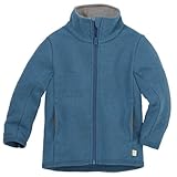 ZIPPER-JACKE Kinder-Jacke Wollwalk Reißverschluss | 100% Bio-Merinowolle | Frühjahr Sommer Herbst | Kinnschutz | Baby Kleinkind Kind Unisex | Made in Germany | GOTS IVN Best | Taubenblau Gr. 122-128