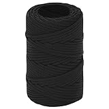 Mokuyary Bootsseil Schwarz 2 mm 500 m Polypropylen Bootsseil Ankerleine Festmacher Tauwerk PP Leine Seil Tau Polypropylenseil Geflochten Flechtleine