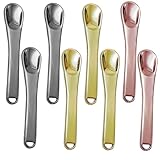 8 Stück Spatel Kosmetik,Kosmetikspatel für Creme Kosmetikspatel Creme Spatel Kosmetiklöffel aus Metall,Geeignet für Gesichtsmasken Lotionen Feuchtigkeitscremes und Kosmetika