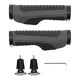 Gummi-Lenkergriffe, rutschfest, für Mountainbikes, Komfortables, ergonomisches Design, für Radfahren im Freien, 1 Paar, Schwarz, 137 mm (Dark Grey)