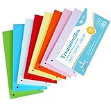 Trennstreifen bunt 200 Stück, 8 Sortiert Farben Register- 24 x 10,5cm Trenner Gelocht Recycelter Karton, 180 g/m² Bedruckbar Papier Karten für Sortieren Ordner