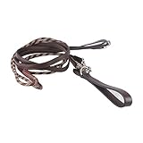Schlaufzügel Pferd Luxus aus Leder | Geeignet für Pony und Warmblut | Einfache Befestigung | Inkl. 2 starken Karabinern (Warmblut, Braun)