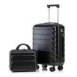 Generisch ABS-Spinner-Kofferset 14'/19' mit Zahlenschloss & Kosmetiktasche – wasserdichte 360° Silent Räder, Teleskopgriff, Organizer-Fächer für Business-Reisen und Kurztrips