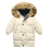 Generisch Herbstjacke Mädchen Mädchen Winterjacke Lang Kinder Jacke Warm Puffer Dicke Teenager Daunenjacke Mit Fellkapuze Parka Wintermantel Wasserdicht Mantel Winterjacke Kinder