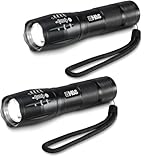 H&S 2x T6 LED Outdoor Taschenlampe - Wasserdichte Taschenlampe mit 5 Helligkeitsmodi - Klein und Extrem Hell - Taschenlampe Camping sehr hell - 3x AAA Batteriebetrieben - Batterien nicht enthalten