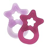 Dentistar Beißring 2er-Set – Teether für Babys & Kleinkinder ab 3 Monate – Baby Beißring mit Griff aus weichem Material zur Zahnungshilfe & Massage – Made in Germany – Pink & Lila