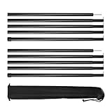 NAKIHOUSE 2 Stück Zeltstangen mit Aufbewahrungstasche, Aluminium Zeltstange Teleskopstange für Tarp, Zelt, Sonnensegel, Camping, verstellbar von 40cm-200cm, Schwarz