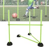FIVMEN Agility Hürden Sprungstangen Set Trainingsstangen Trainingzubehör Slalomstangen Hobby Horse Hindernisse für Sprungkraft Dribbling und Beweglichkeit, Grün