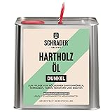 Schrader Hartholzöl dunkel für Außenbereich - Effektiver Schutz & Pflege für Hölzer im Freien, Holz Öl und Möbelpflege, Hartholz Öl, Holzpflege, Imprägnier Mittel & Holzschutz - 2500ml Made in Germany