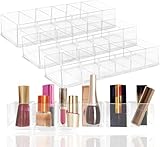 Yezhengui Make-up-Organizer aus Acryl, Kosmetik-Organizer, 6 Fächer, Acryl-Kosmetik-Aufbewahrungsboxen, Schmuck-Präsentationsboxen, transparente Schubladen-Organizer, 4 Stück (25,4 x 8,9 x 4,8 cm)