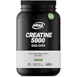 Creatin Kapseln hochdosiert, Workout Booster, 5000 mg Creatin Monohydrat pro Tagesdosis 600 vegane Kreatin Kapseln, 100% rein mit Mesh Faktor 200 - Halal & Vegan (600 Kapseln)