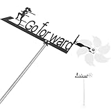 Happyyami Laufender Mann Wetterfahne Windrad Vorwärts Gehen Hofschild Dekorativer Gartenpflock Gartenornamente Hinterhofdekorationen Für Partygarten Im Freien
