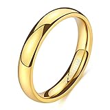 Zakk Ring Damen Herren 2mm 4mm 6mm Titan Poliert Schmal Ringe Verlobungsringe Ehering Hochzeitsringe (Gold-4mm, 56 (17.8))