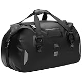 KEMIMOTO Motorrad Hecktasche 65L, wasserdichte Motorradtasche Gepäckrolle, Satteltasche Reisetasche mit Rollversiegelten Schultergurten Geeignet für Motorrad Radfahren Camping Wassersport, Schwarz