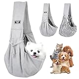 Hundetragetasche, Reversible Welpentrage Freihändig, Hunderucksack Bis 8 kg, Haustiertasche für kleinen Hund und Katze, Hundetragetasche für Spaziergänge/Aktivitäten im Freien (Grau)