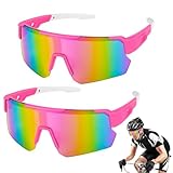 Fahrradbrille Damen Herren, 2 Stück Schnelle Brille Rave,Polarisiert Fahrradbrille, Sport Sonnenbrille, UV400 Schutz Radsportbrillen für MTB Rennrad Outdoorsport Radfahren