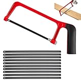 11-teiliges Metallsäge-Set, Bügelsäge Holz Und Metall, Eisensäge Klein Für Präzises Schneiden Von Rohren, PVC, Kunststoff Und Holz, Carbonstahl-Klingen Für Langlebige Leistung