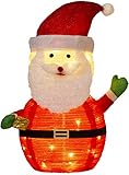 Northpoint LED Weihnachtsmann warmweiß 70cm hoch 45 LEDs Funkeleffekt mit wasserdichtem Batteriefach und integriertem Timer