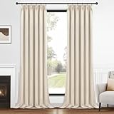 MRTREES gardinen Blickdicht 2er Set gardinen 250 cm lang gardinen beige Wohnzimmer modern blickdichte vorhänge kräuselband Vorhang 140 cm breit für Wohnzimmer Schlafzimmer Küchen jugendzimmer Junge