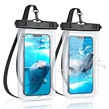 YOSH wasserdichte Handyhülle [2 Stück], 7,0 Zoll IPX8 Unterwasser Handyhülle, Wasserfeste Handytasche für iPhone 17 16 15 14 13 12 11 Pro Max XS Samsung S25 S24 S23 Ultra A55 Xiaomi- Kristallklar