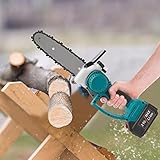 8 Zoll Akku-Kettensäge, 18 V, kabellose Astsäge mit 2 Akkus und Ladegerät, Kettengeschwindigkeit: 6 m/s, bürstenlos, zum Schneiden von Holz