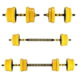 Hanteln Set, 2 in 1 Kurzhanteln & Langhantel Verstellbar 15/50kg, Hantelset mit Verbindungsstange & Schaumstoffgriffen, für Heim-Fitnessstudio Workout, Fitnesstraining, Gewichtheben