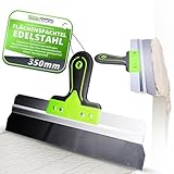 ToolSpace Flächenspachtel Edelstahl Breitspachtel 350 mm Trockenbau Spachtel Gipskarton zum Auftragen Spachtelmasse Gips Putz Fassadenspachtel ideal für Verputzen glättspachtel Glätter Wandspachtel