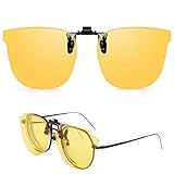 eModwey Polarisiert Nachtfahrbrille Clip für Brillenträger, Anti-Blendung Überzieh Nachtsichtbrille, Ultraleicht, für Herren und Damen, Verbessert Sicht bei Nacht und Regen