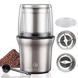 DR MILLS DM-7412M Elektrische Gewürz- und Kaffeemühle, Mühle und Hackmesser, abnehmbarer Becher, abwaschfreier Messer sowie anwaschfreie Tasse bestehen aus SUS304 rostfreiem Stahl
