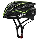 Favoto Fahrradhelm für Erwachsene Fahrrad Helmet mit Abnehmbarer Innenfutter Verstellbar Rennradhelm Rollerhelm Mountainbike MTB Helm für Herren Damen Schwarz-Grün L (59-61cm)