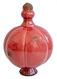 Manufaktur Lichtbogen Große Gartenkugel aus Keramik rot - 25 cm hoch - Gartendeko Rosenkugel Gartenstecker