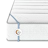 MSS e.K. Federkernmatratze Medic Silver | 90 x 200 cm | H5 | EXTRA HOCH 24 cm (Kernhöhe: 22 cm) | 7 Körper-Liegezonen | TASCHENFEDERKERN | Komfortschaum | exklusiver Borderbezug