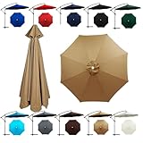 Replacement Parasol Canopy 2m-3.5m 6/8 Arms, Umbrella Fabric, Garden Cover, Replacement Parasol Fabric Cover (8 Ribs:4M/13.1ft,Khaki)