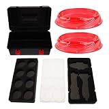 Uonlytech 1 Set Aufbewahrungskoffer für Kreisel: Organizer-Box mit Schaumstoffeinlagen und Trennwänden – Tragbarer Tragekoffer mit Griff für Kreisel und Abschussvorrichtungen – Inklusive roter