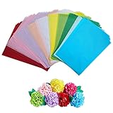 Seidenpapier 100 Blatt, 10 Farben A4 Bastelpapier Skizzen und Zuschnitt Papier, Transparentpapier, Seidenpapier Verpackungsmaterial, Seidenpapier zum Verpacken, Herstellung von Papierblumen, Pompons