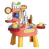 Stellen Sie sich vor, Waschbecken, Spielzeug für Kinderwaschbecken - Fließendes Wasser, Geschirr, Waschbecken, Spielzeug, Geschirrspüler - Multifunktionales, lustiges Küchenspielzeug für Kindertag, Er