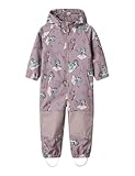 NAME IT Mädchen NMFALFA08 Softshell Suit AOP1 FO NOOS Regenanzug, Lila, 86