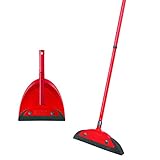 Vileda Superfeger Classic Besen mit 3-tlg Stiel und Superfeger Classic Kehrset, Kehrbesen & Schaufel, Mikroschaum für optimale Schmutzaufnahme, Gummibesen wirbelt keinen Staub auf, Eco-Verpackung