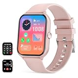 UHOOFIT Smartwatch Men Women with Phone Function, 1.95 Inch Fitness Watch with Sleep Heart Rate Monitor, Sleep Monitor, 100 + Sports Modes, IP67 Waterproof Activity Tracker for Android iOS (Rosa)