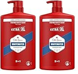 Old Spice Whitewater 3-in-1 Mehrzweck-Shampoo für Haar, Gesicht und Körper 1000 ml, langanhaltende Frische, Duft von Parfümqualität, Tiefenreinigung (Packung mit 2)