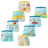 FedMois Jungen Boxershorts Unterhosen Baumwolle Pantys Unterwäsche 8er Pack, Dinosaurier, 9-11 Jahre