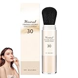 Mineralischer Sonnenschutz-Fixierpuder mit weicherem Pinsel, Gesichtspuder für reife Haut, durchscheinend & ölkontrollierend & matt, langanhaltender Sonnenschutz, leicht, atmungsaktiv (1pcs)