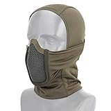 Taktische Airsoft Paintball Vollgesichtsmaske aus Stahlgewebe Polyester Sturmhaube Jagd CS Maske Radfahren Schutzhelm Liner Cap