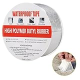 Diealles Shine® Butylband, 50mm x 5m Dichtungsband Selbstklebend Wasserdicht, 1,5mm Dicke Bitumenband Selbstklebend, Dachpappe Selbstklebend, Reparatur für Dachleckage, Oberflächenriss