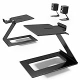 PUTORSEN Lautsprecher Ständer Schreibtisch, Für Kleine, Mittlere Computer Speaker Stand, Ideal für Studio Monitore am Schreibtisch, Load 10KG, Pair, Schwarz