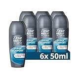 Dove MEN+care advanced Anti Transpirant Clean Comfort Roll-On schützt 72 Stunden vor Körpergeruch und Schweiß 6x 50 ml