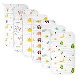 Seaforie Spucktücher Baby, 6er Pack Mulltücher aus 100% Baumwolle, 50x25 cm Musselin Tuch Mullwindeln Weich/Atmungsaktiv/Saugfähig