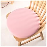 Rundes Sitzkissen aus Memory-Schaum für Indoor & Outdoor, Rundes rutschfeste Kissen für Esszimmerstuhl (Rosa/40 x 40 x 4,5 cm)
